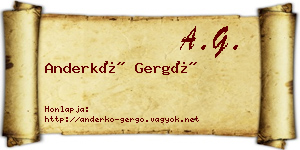 Anderkó Gergő névjegykártya