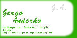 gergo anderko business card